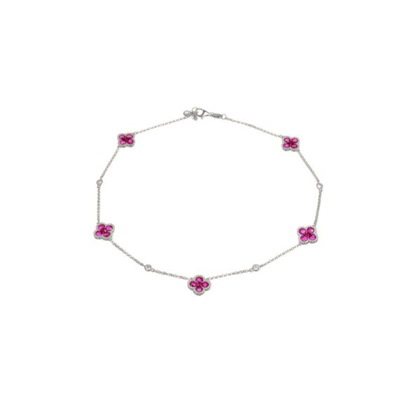 Bijoux Castelli - Collana Argento con Fiori e Zirconi