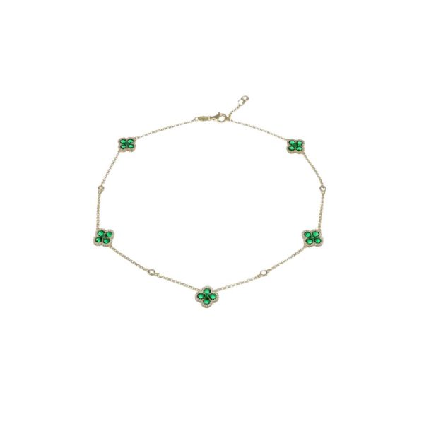 Bijoux Castelli - Collana Placcata Oro con Fiori e Zirconi