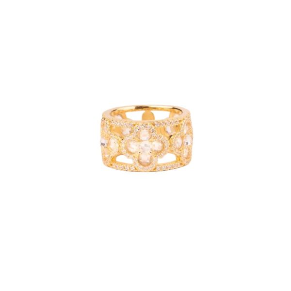 Bijoux Castelli - Anello a Fascia Fiori Bianchi