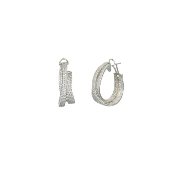 Bijoux Castelli - Orecchini a cerchio Intreccio Pavé