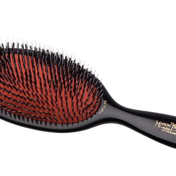 Mason Pearson - Popular Bristle/Nylon Hairbrush Dark Ruby/Black